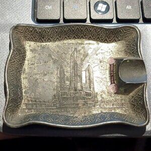 1934 World's Fair Souvenir Ashtray with Sticker